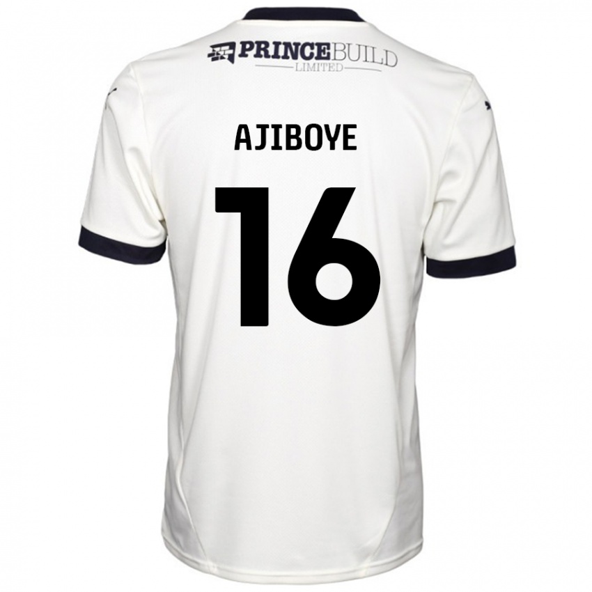 Kinder David Ajiboye #16 Cremeweiß Schwarz Auswärtstrikot Trikot 2024/25 T-Shirt Schweiz