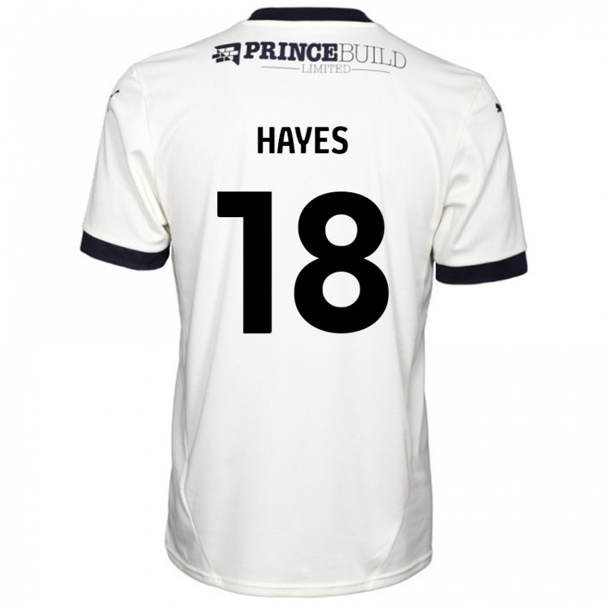 Kinder Cian Hayes #18 Cremeweiß Schwarz Auswärtstrikot Trikot 2024/25 T-Shirt Schweiz