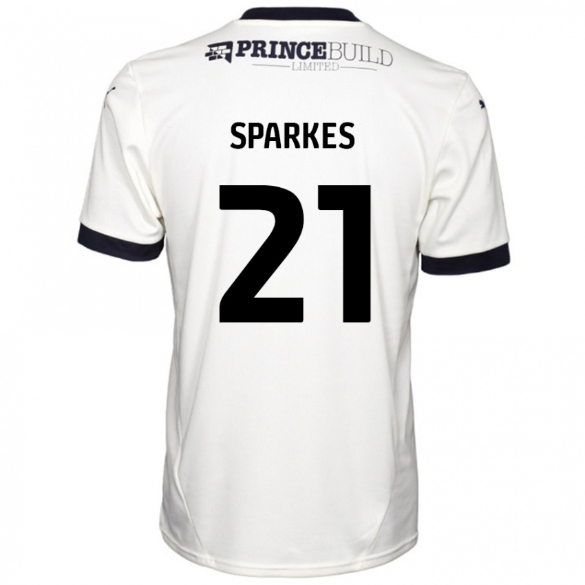 Kinder Jack Sparkes #21 Cremeweiß Schwarz Auswärtstrikot Trikot 2024/25 T-Shirt Schweiz