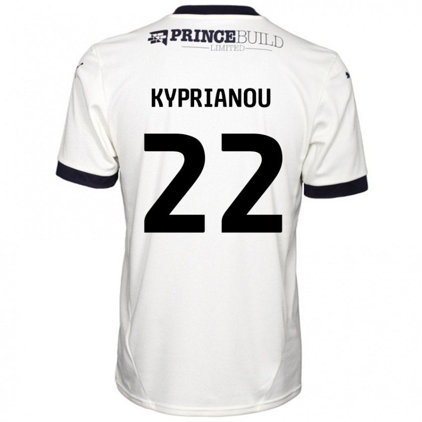 Kinder Hector Kyprianou #22 Cremeweiß Schwarz Auswärtstrikot Trikot 2024/25 T-Shirt Schweiz