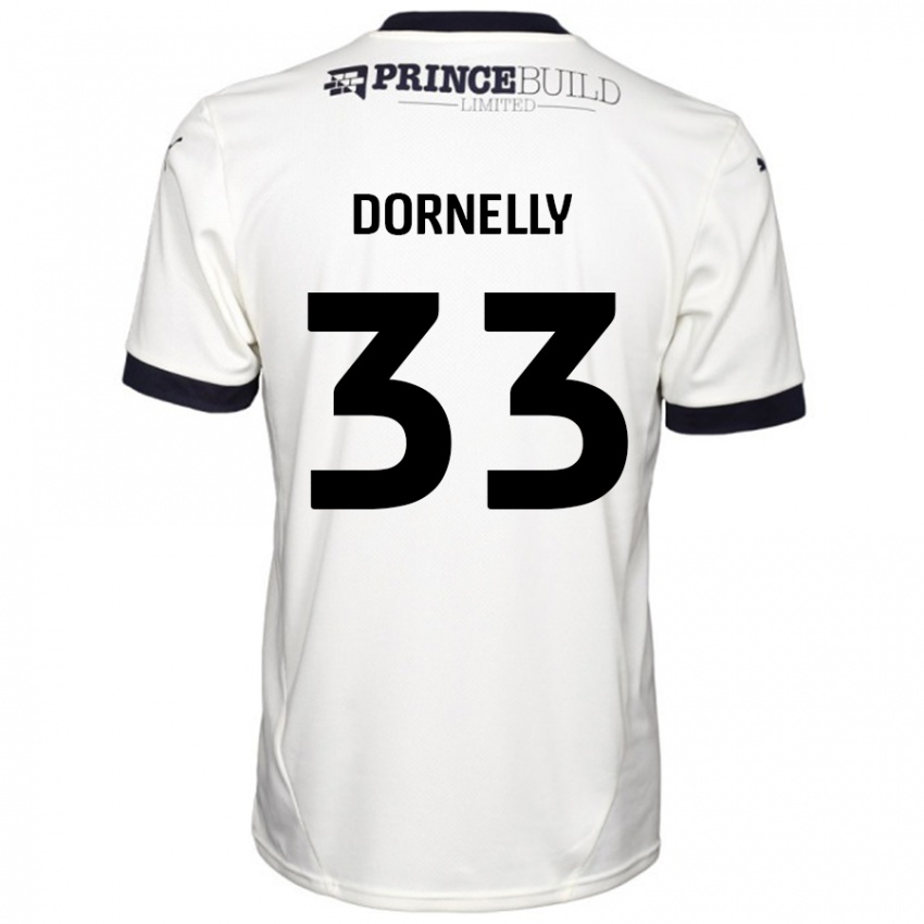 Kinder James Dornelly #33 Cremeweiß Schwarz Auswärtstrikot Trikot 2024/25 T-Shirt Schweiz