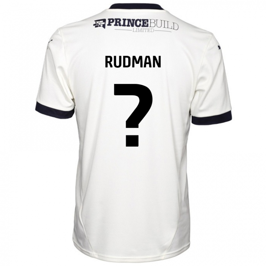 Kinder Nathan Rudman #0 Cremeweiß Schwarz Auswärtstrikot Trikot 2024/25 T-Shirt Schweiz