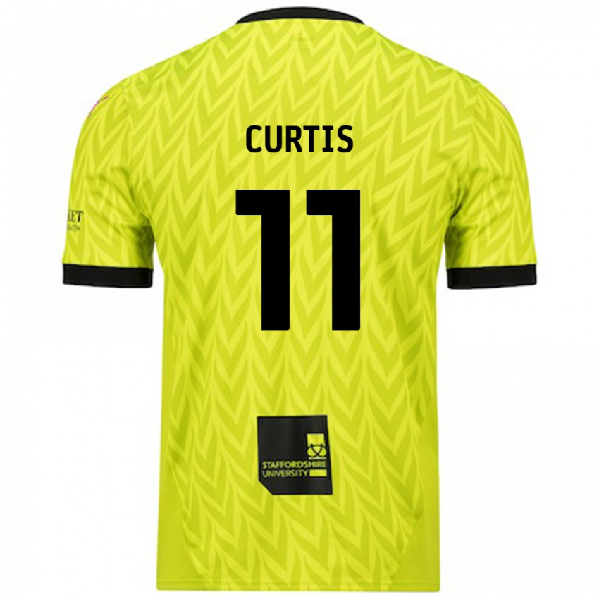 Kinder Ronan Curtis #11 Fluoreszierend Grün Auswärtstrikot Trikot 2024/25 T-Shirt Schweiz