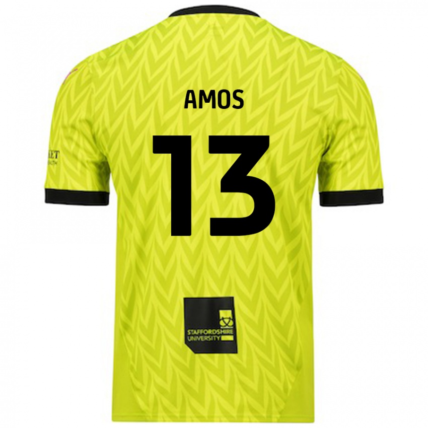 Kinder Ben Amos #13 Fluoreszierend Grün Auswärtstrikot Trikot 2024/25 T-Shirt Schweiz