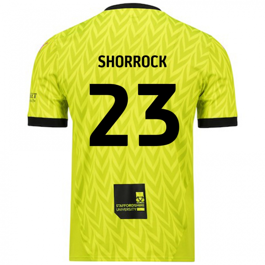 Kinder Jack Shorrock #23 Fluoreszierend Grün Auswärtstrikot Trikot 2024/25 T-Shirt Schweiz