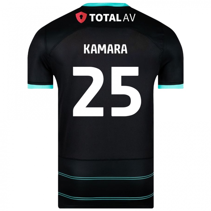 Kinder Abdoulaye Kamara #25 Schwarz Auswärtstrikot Trikot 2024/25 T-Shirt Schweiz