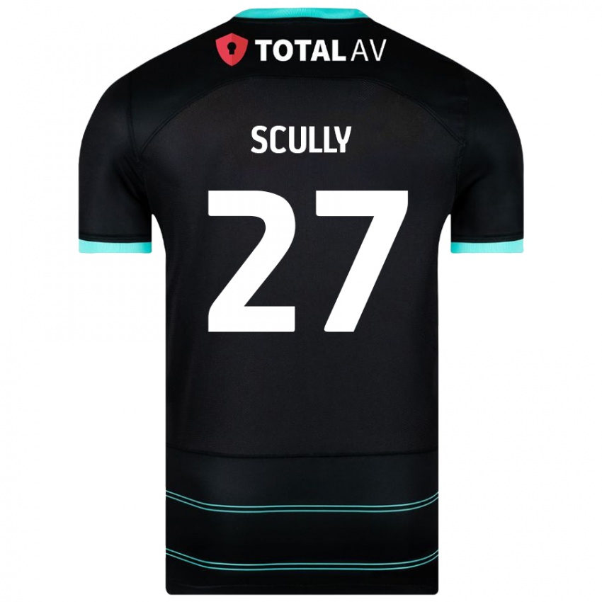 Kinder Anthony Scully #27 Schwarz Auswärtstrikot Trikot 2024/25 T-Shirt Schweiz