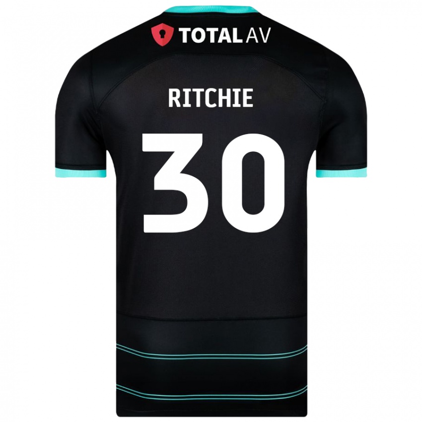 Kinder Matt Ritchie #30 Schwarz Auswärtstrikot Trikot 2024/25 T-Shirt Schweiz