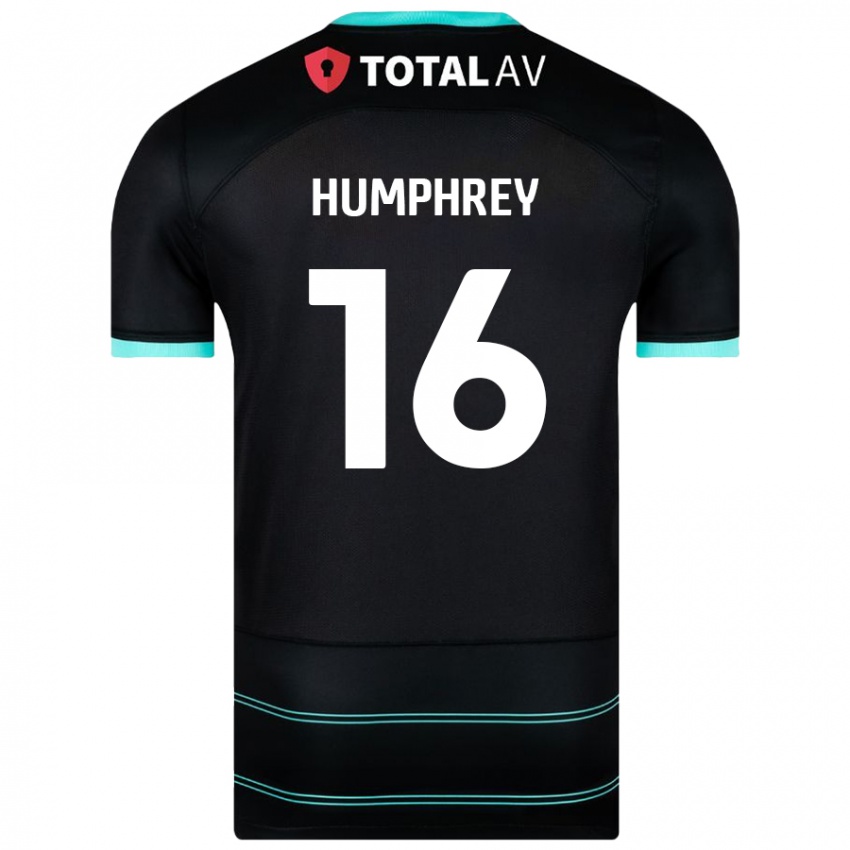 Kinder Ella Humphrey #16 Schwarz Auswärtstrikot Trikot 2024/25 T-Shirt Schweiz