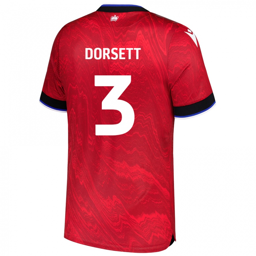 Kinder Jeriel Dorsett #3 Rot Schwarz Auswärtstrikot Trikot 2024/25 T-Shirt Schweiz