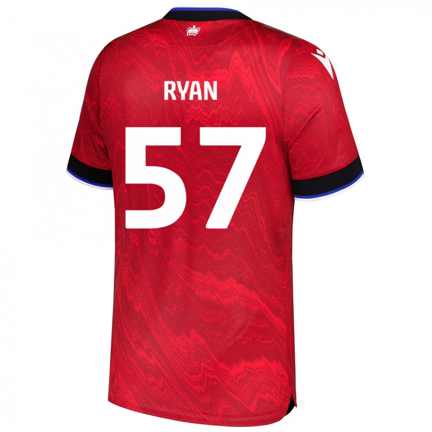 Kinder John Ryan #57 Rot Schwarz Auswärtstrikot Trikot 2024/25 T-Shirt Schweiz