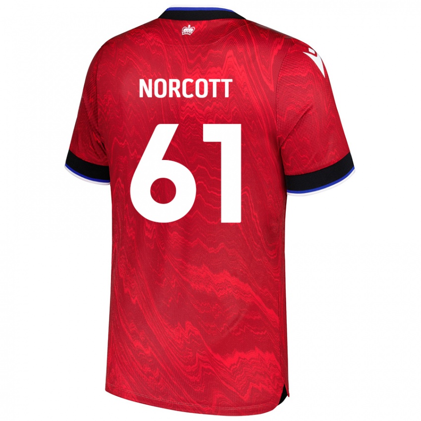 Kinder Tom Norcott #61 Rot Schwarz Auswärtstrikot Trikot 2024/25 T-Shirt Schweiz