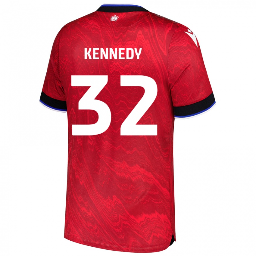 Kinder Stevie Kennedy #32 Rot Schwarz Auswärtstrikot Trikot 2024/25 T-Shirt Schweiz