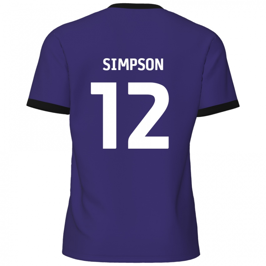 Kinder Tyreece Simpson #12 Lila Auswärtstrikot Trikot 2024/25 T-Shirt Schweiz