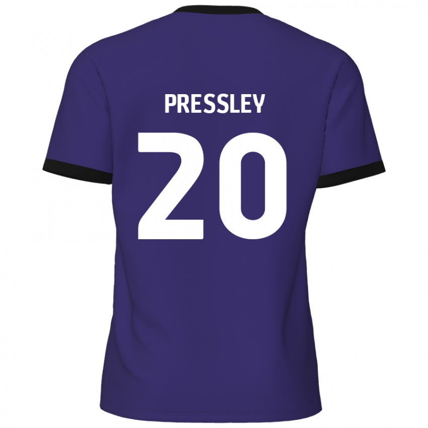 Kinder Aaron Pressley #20 Lila Auswärtstrikot Trikot 2024/25 T-Shirt Schweiz