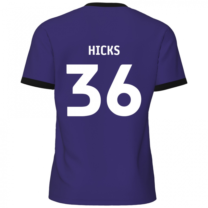 Kinder David Hicks #36 Lila Auswärtstrikot Trikot 2024/25 T-Shirt Schweiz