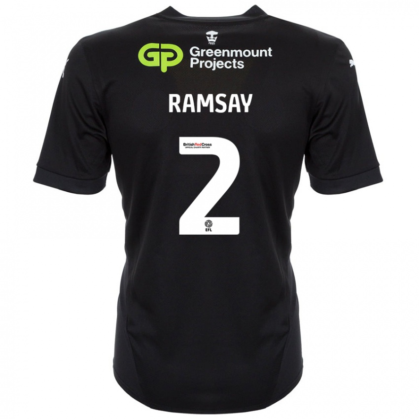 Kinder Calvin Ramsay #2 Schwarz Auswärtstrikot Trikot 2024/25 T-Shirt Schweiz