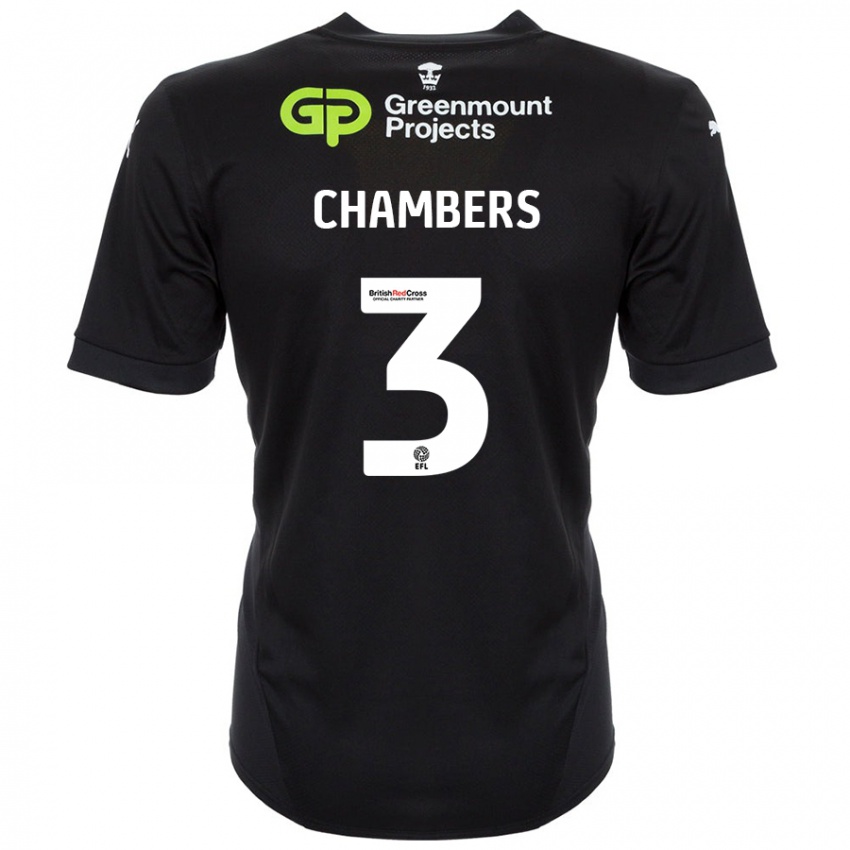 Kinder Luke Chambers #3 Schwarz Auswärtstrikot Trikot 2024/25 T-Shirt Schweiz