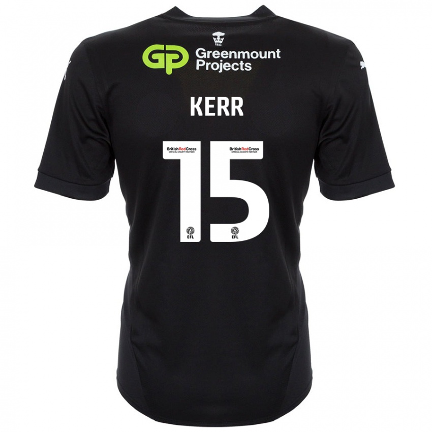 Kinder Jason Kerr #15 Schwarz Auswärtstrikot Trikot 2024/25 T-Shirt Schweiz