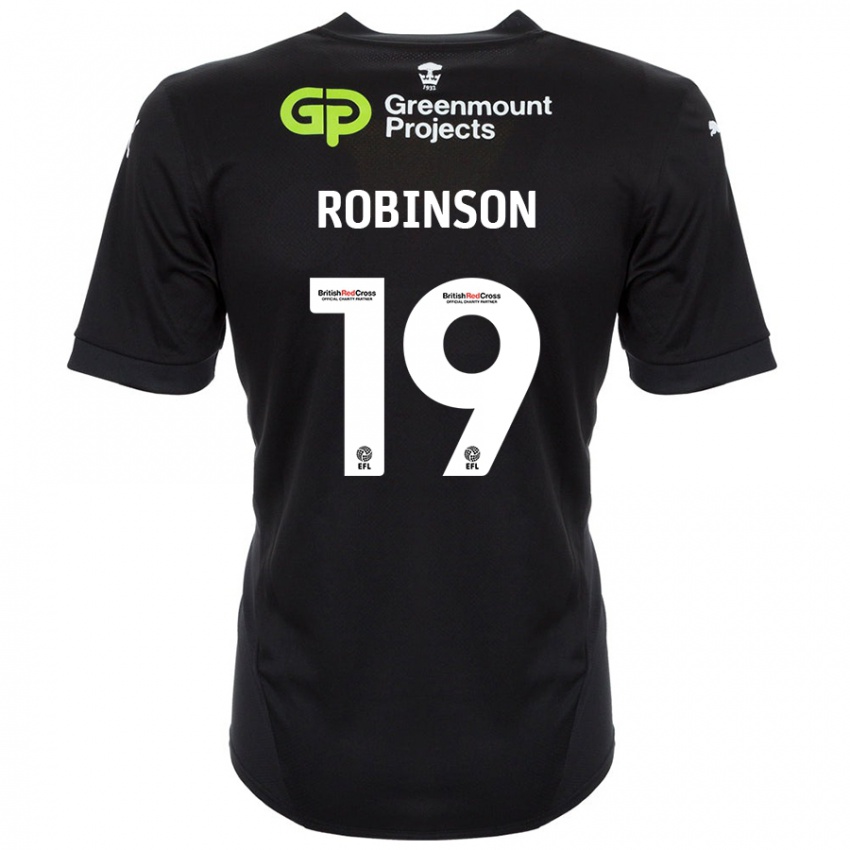 Kinder Luke Robinson #19 Schwarz Auswärtstrikot Trikot 2024/25 T-Shirt Schweiz