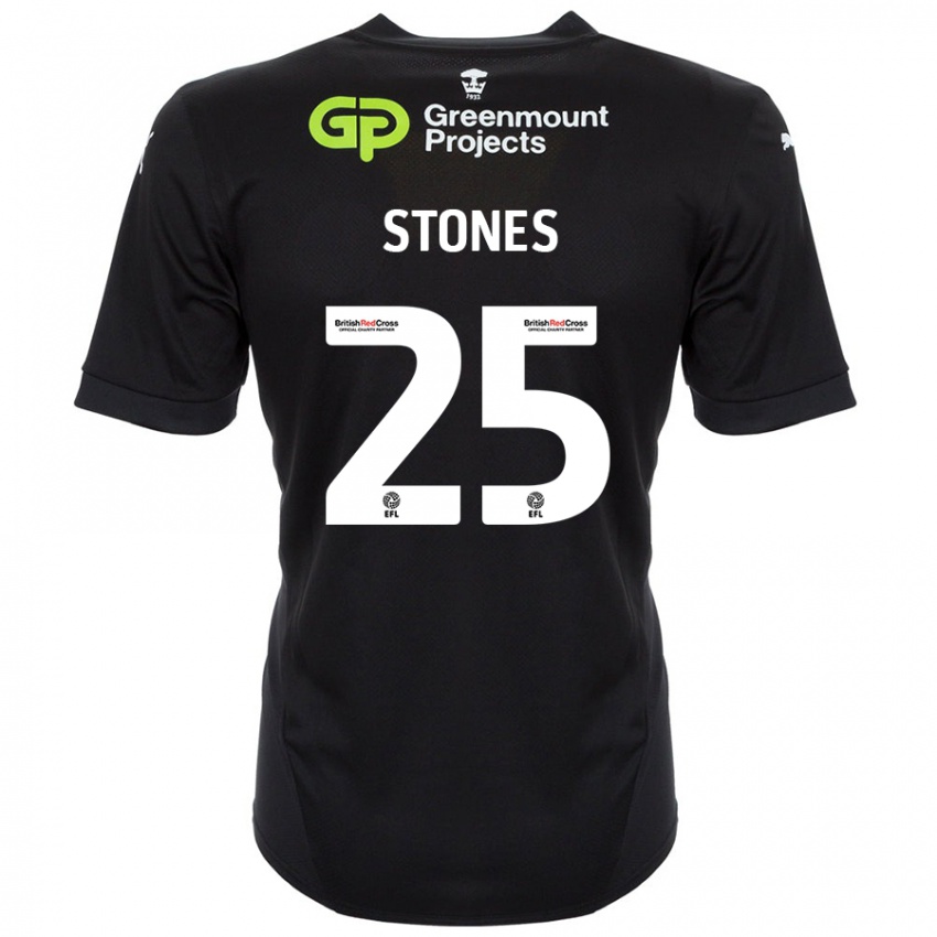 Kinder Josh Stones #25 Schwarz Auswärtstrikot Trikot 2024/25 T-Shirt Schweiz