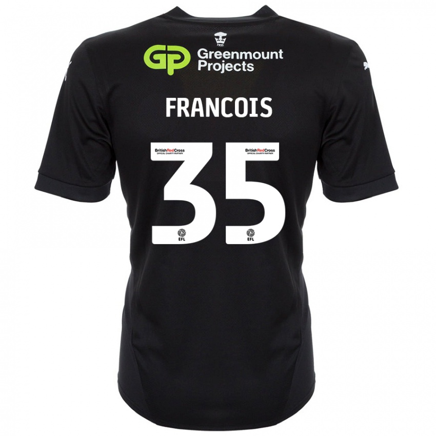 Kinder Tyrese Francois #35 Schwarz Auswärtstrikot Trikot 2024/25 T-Shirt Schweiz