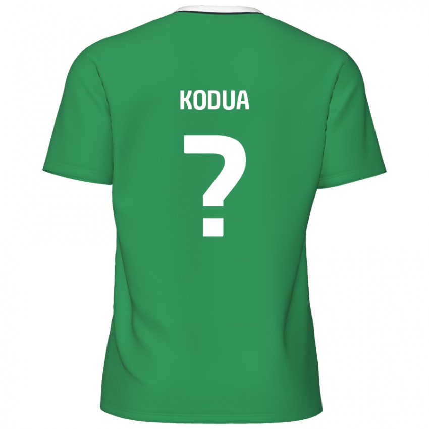 Kinder Gideon Kodua #0 Grün Weiße Streifen Auswärtstrikot Trikot 2024/25 T-Shirt Schweiz