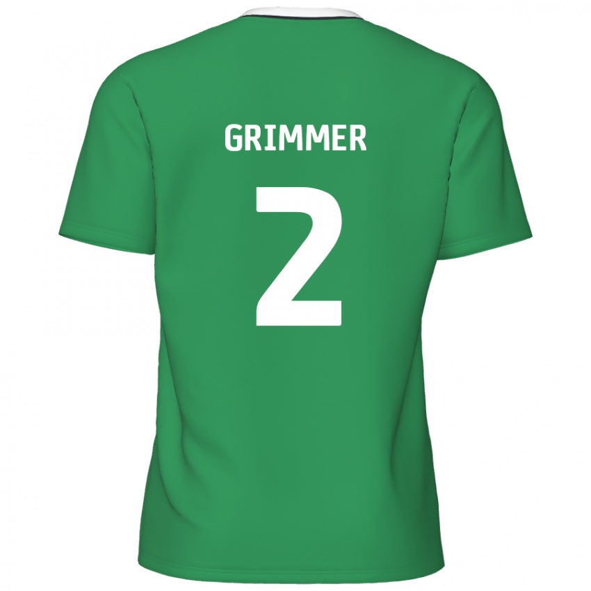 Kinder Jack Grimmer #2 Grün Weiße Streifen Auswärtstrikot Trikot 2024/25 T-Shirt Schweiz