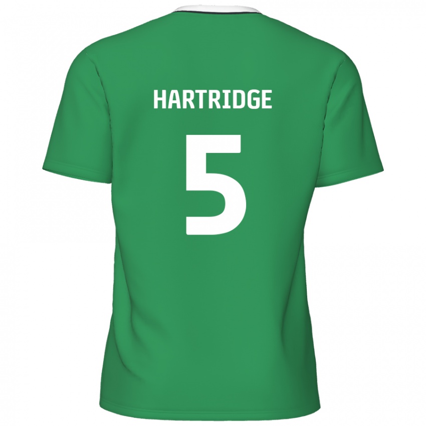 Kinder Alex Hartridge #5 Grün Weiße Streifen Auswärtstrikot Trikot 2024/25 T-Shirt Schweiz