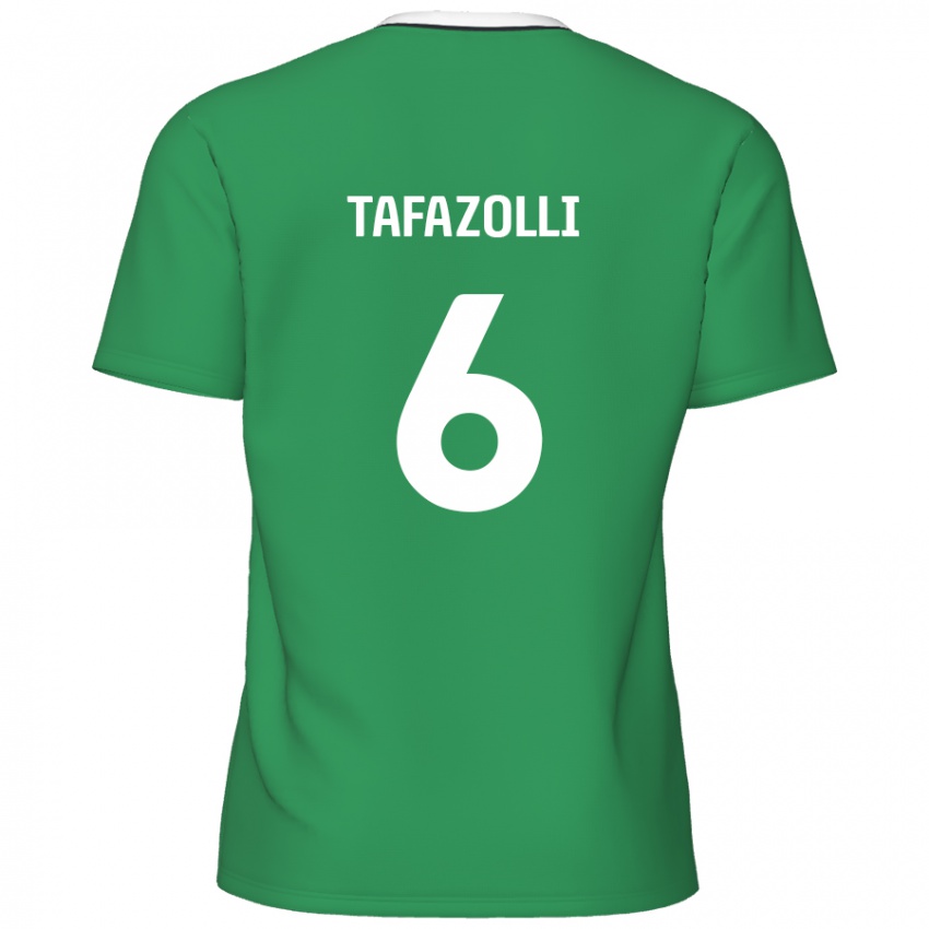 Kinder Ryan Tafazolli #6 Grün Weiße Streifen Auswärtstrikot Trikot 2024/25 T-Shirt Schweiz