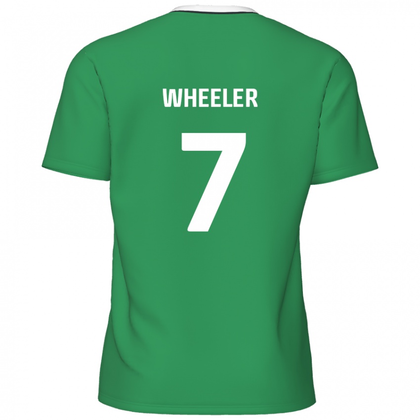 Kinder David Wheeler #7 Grün Weiße Streifen Auswärtstrikot Trikot 2024/25 T-Shirt Schweiz