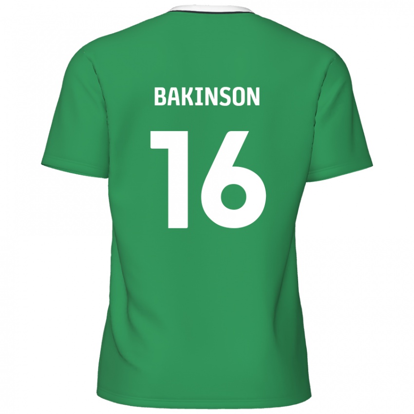 Kinder Tyreeq Bakinson #16 Grün Weiße Streifen Auswärtstrikot Trikot 2024/25 T-Shirt Schweiz