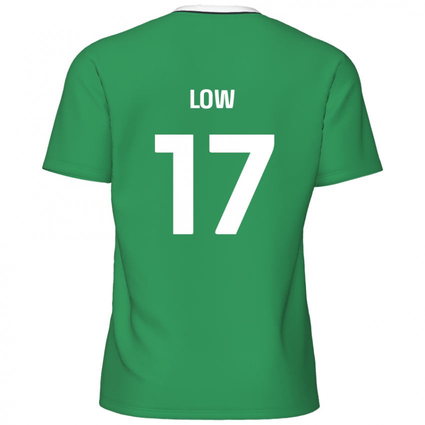 Kinder Joe Low #17 Grün Weiße Streifen Auswärtstrikot Trikot 2024/25 T-Shirt Schweiz