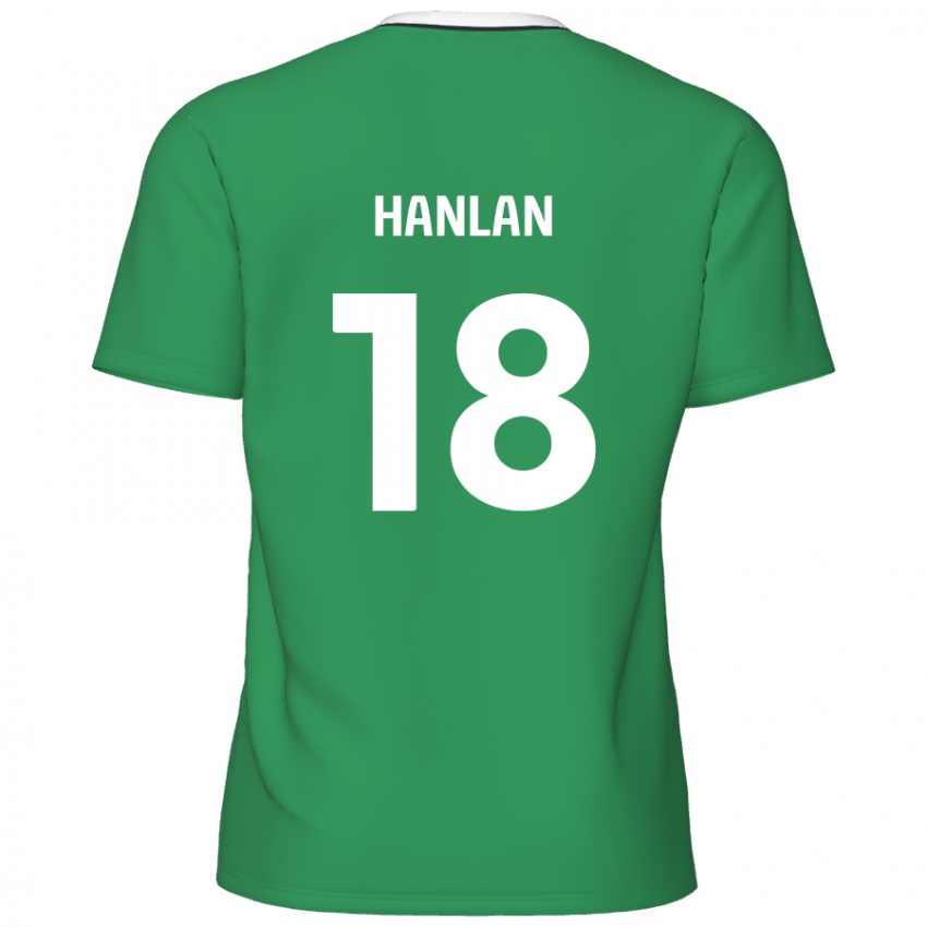 Kinder Brandon Hanlan #18 Grün Weiße Streifen Auswärtstrikot Trikot 2024/25 T-Shirt Schweiz