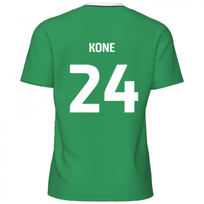 Kinder Richard Kone #24 Grün Weiße Streifen Auswärtstrikot Trikot 2024/25 T-Shirt Schweiz