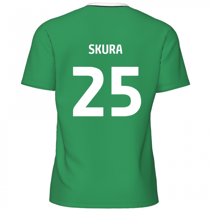 Kinder Declan Skura #25 Grün Weiße Streifen Auswärtstrikot Trikot 2024/25 T-Shirt Schweiz