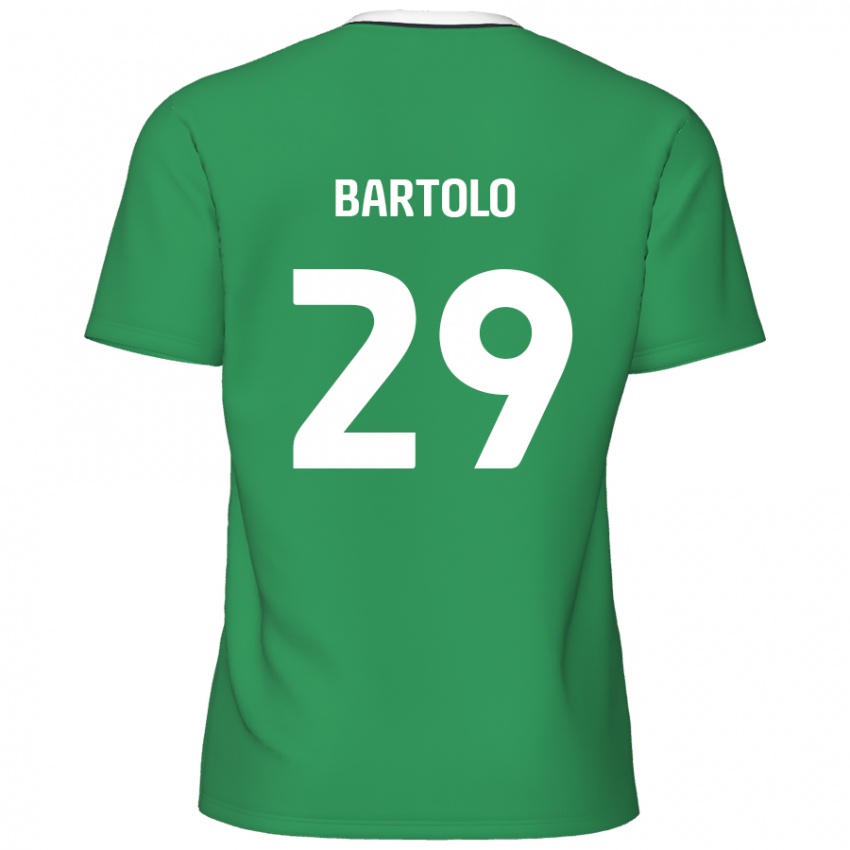 Kinder Jaiden Bartolo #29 Grün Weiße Streifen Auswärtstrikot Trikot 2024/25 T-Shirt Schweiz