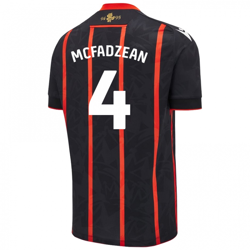 Enfant Maillot Kyle Mcfadzean #4 Noir Rouge Tenues Extérieur 2024/25 T-Shirt Suisse