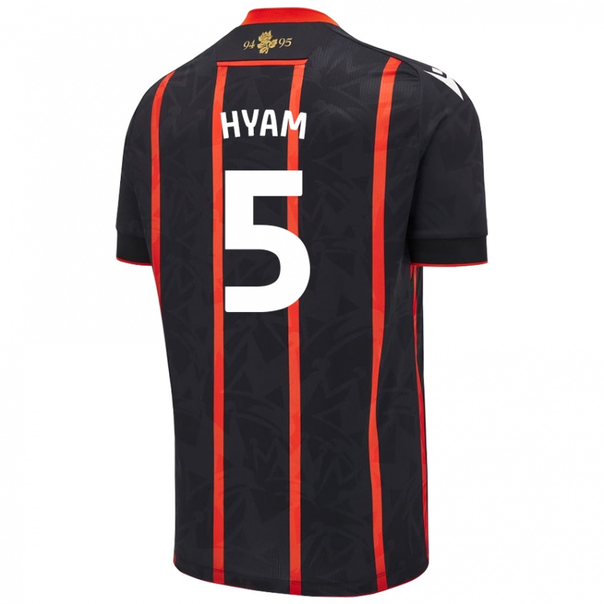 Enfant Maillot Dominic Hyam #5 Noir Rouge Tenues Extérieur 2024/25 T-Shirt Suisse