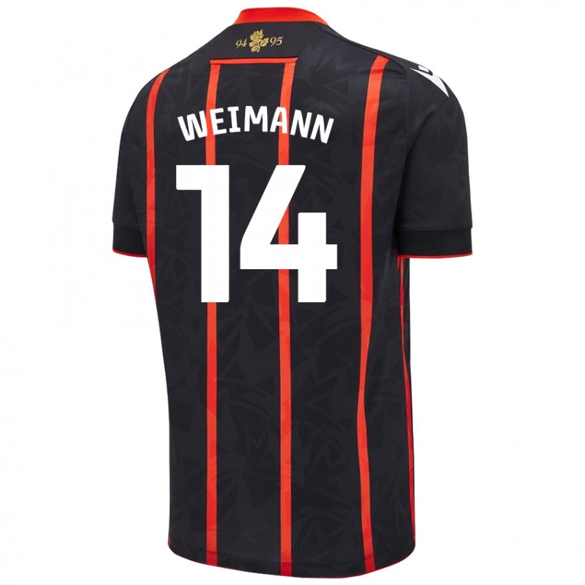 Enfant Maillot Andreas Weimann #14 Noir Rouge Tenues Extérieur 2024/25 T-Shirt Suisse