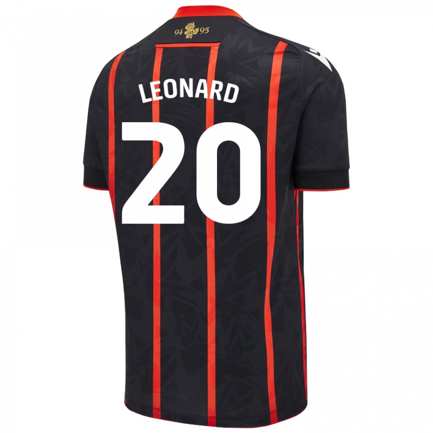 Kinder Harry Leonard #20 Schwarz Rot Auswärtstrikot Trikot 2024/25 T-Shirt Schweiz