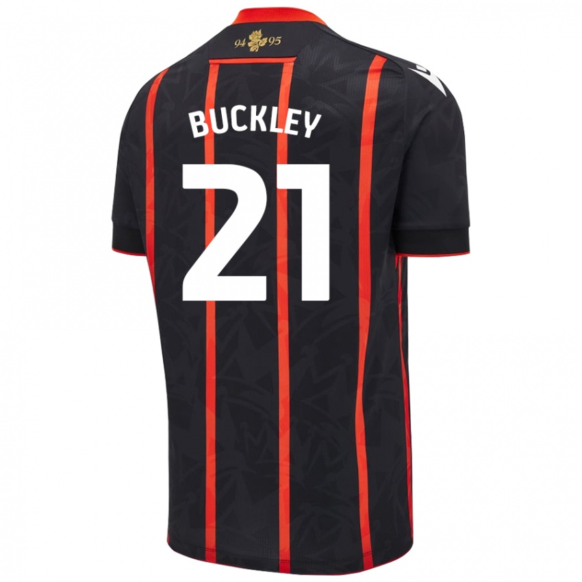 Enfant Maillot John Buckley #21 Noir Rouge Tenues Extérieur 2024/25 T-Shirt Suisse