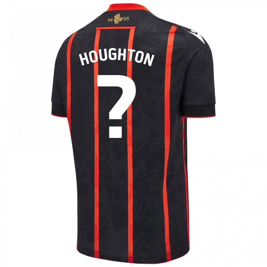 Kinder Lucas Houghton #0 Schwarz Rot Auswärtstrikot Trikot 2024/25 T-Shirt Schweiz