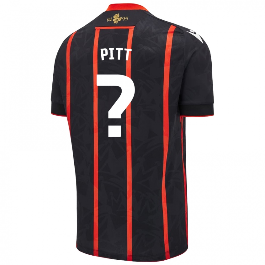 Enfant Maillot Theo Pitt #0 Noir Rouge Tenues Extérieur 2024/25 T-Shirt Suisse