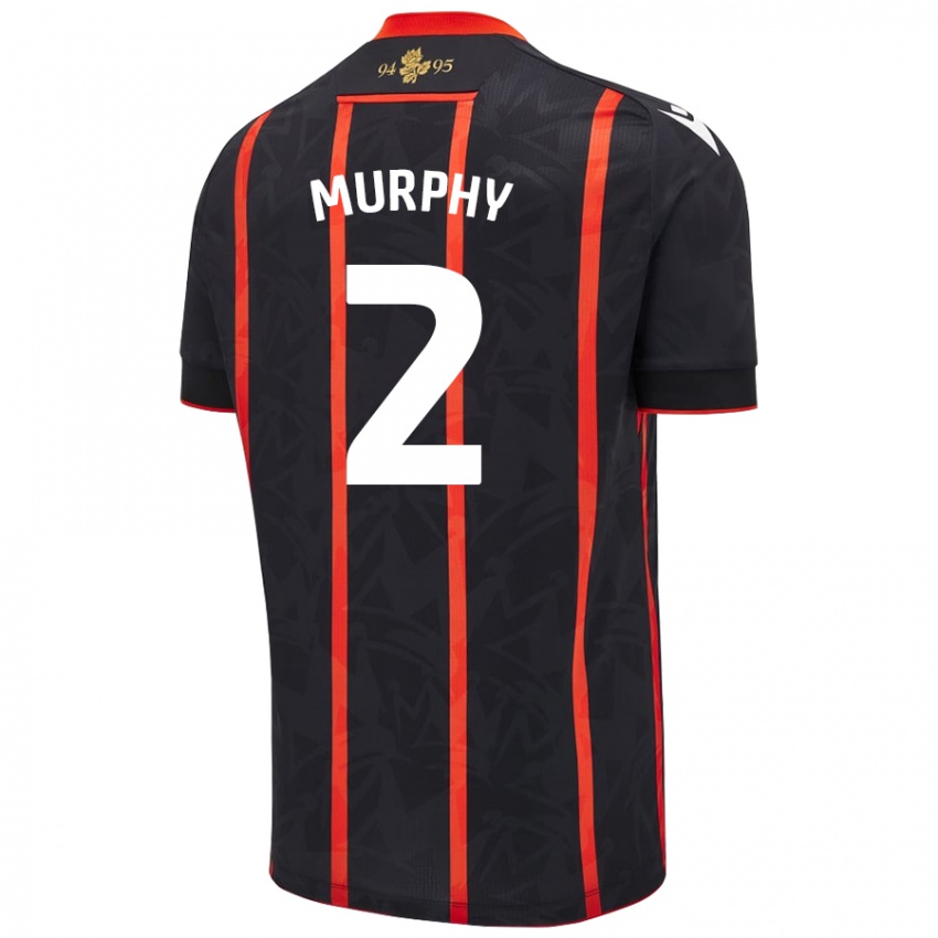 Kinder Niamh Murphy #2 Schwarz Rot Auswärtstrikot Trikot 2024/25 T-Shirt Schweiz