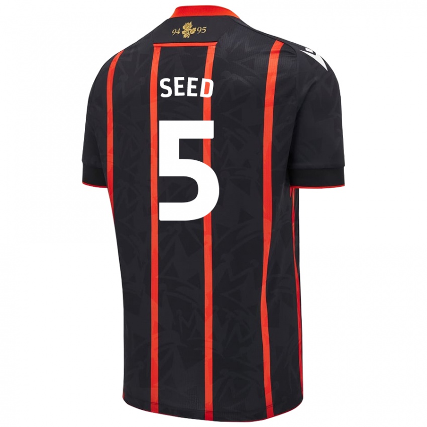 Kinder Helen Seed #5 Schwarz Rot Auswärtstrikot Trikot 2024/25 T-Shirt Schweiz