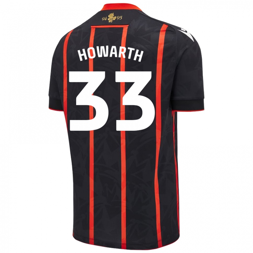 Kinder Taylor Howarth #33 Schwarz Rot Auswärtstrikot Trikot 2024/25 T-Shirt Schweiz