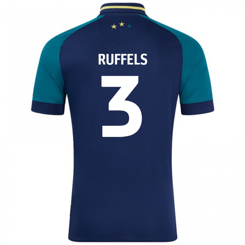 Enfant Maillot Josh Ruffels #3 Marine Vert Foncé Tenues Extérieur 2024/25 T-Shirt Suisse