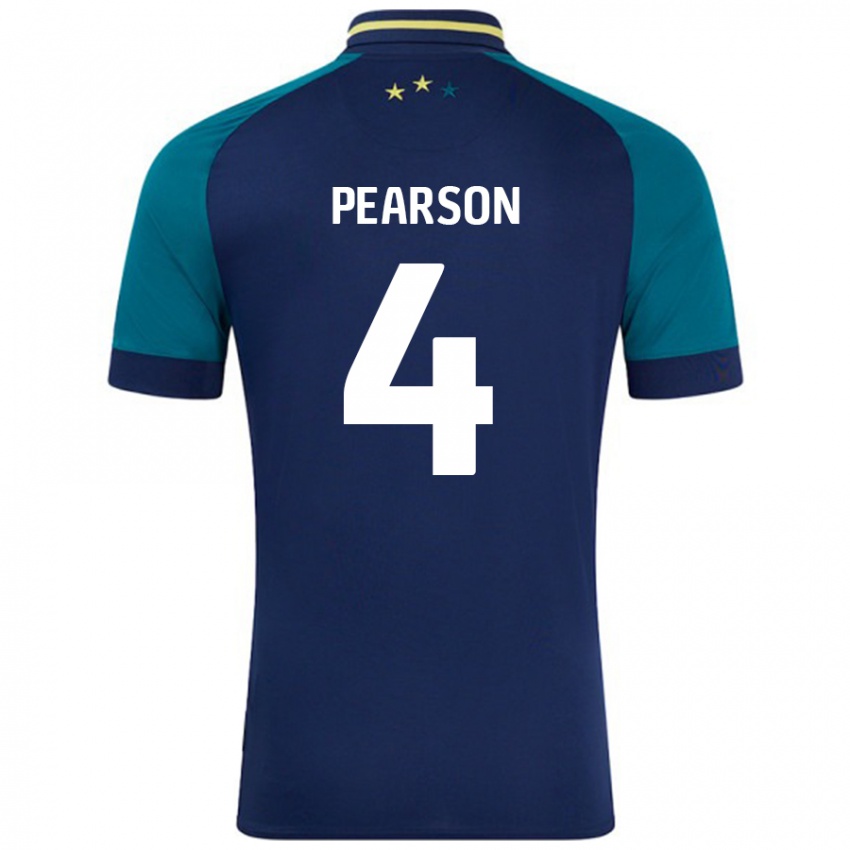 Enfant Maillot Matty Pearson #4 Marine Vert Foncé Tenues Extérieur 2024/25 T-Shirt Suisse