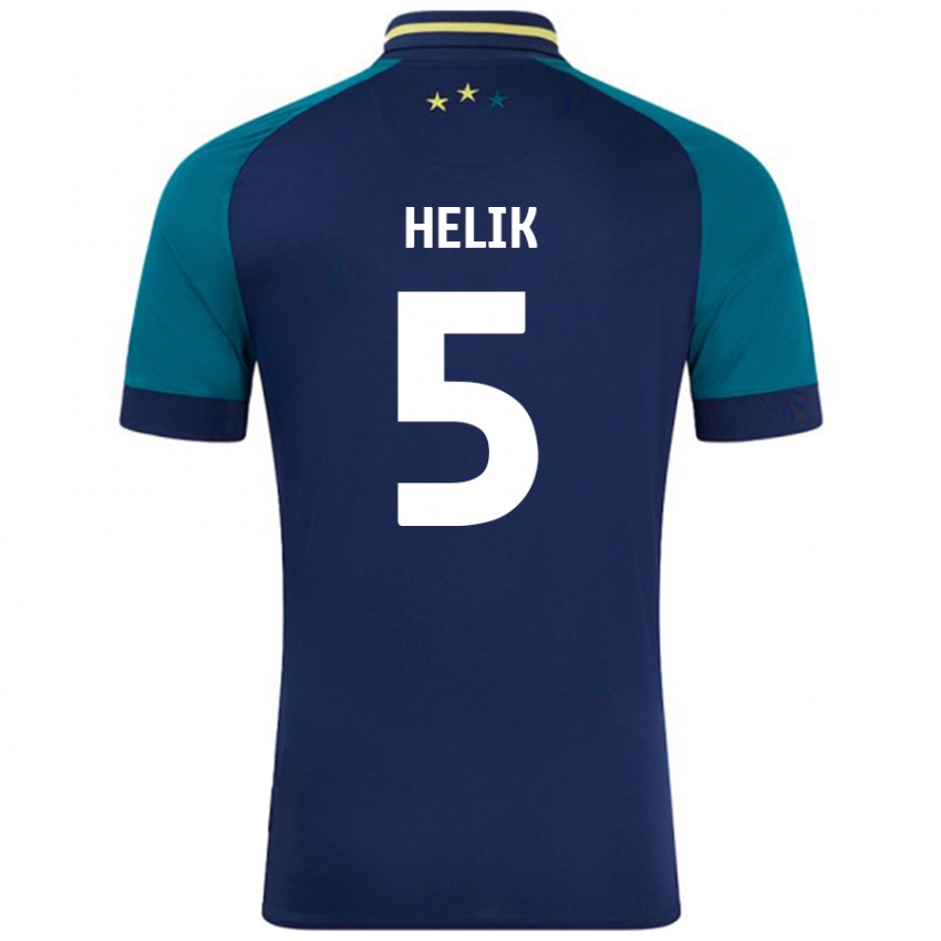 Enfant Maillot Michal Helik #5 Marine Vert Foncé Tenues Extérieur 2024/25 T-Shirt Suisse